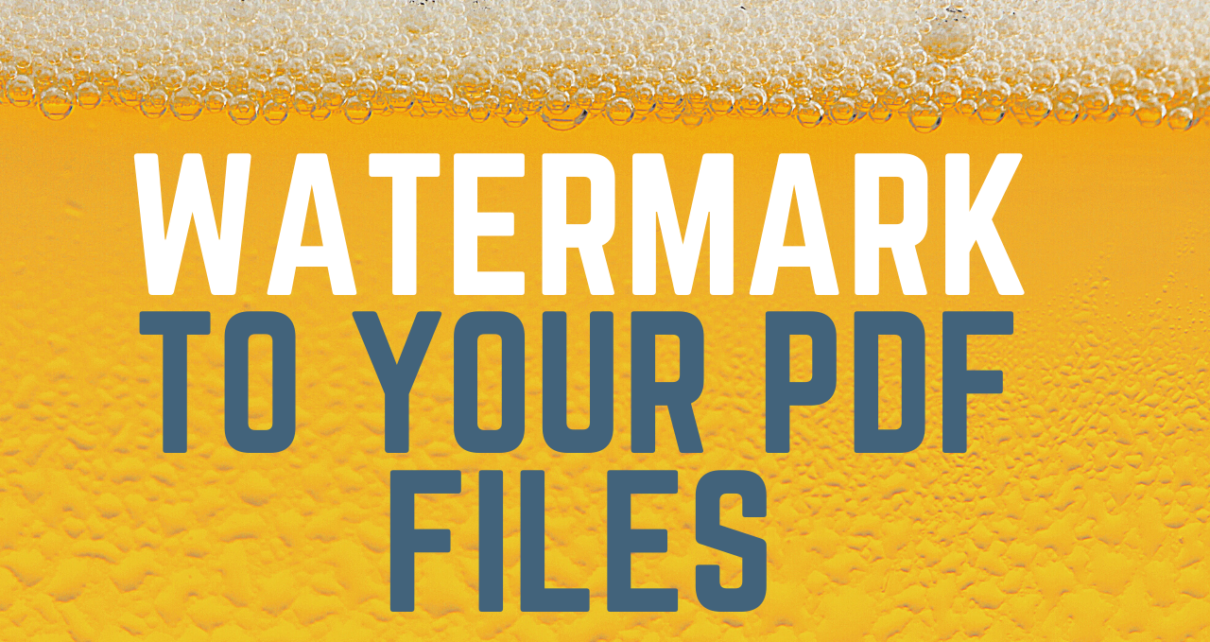 Watermark To Your PDF Files